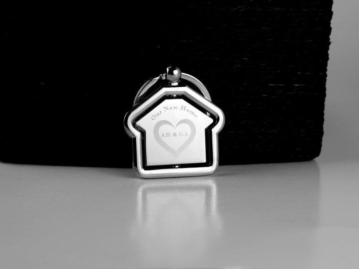 Personalised Couples Keychain, Rotating House