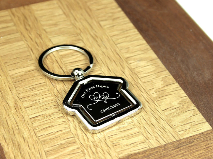 Personalised Couples Keychain, Rotating House