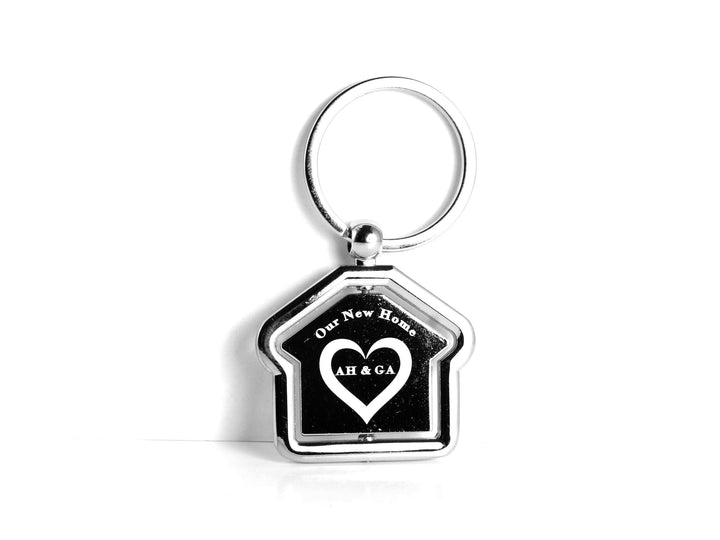Personalised Couples Keychain, Rotating House