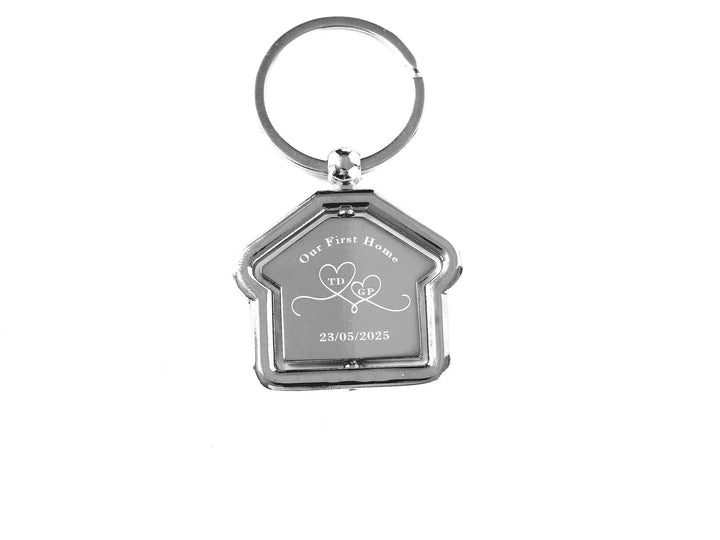 Personalised Couples Keychain, Rotating House