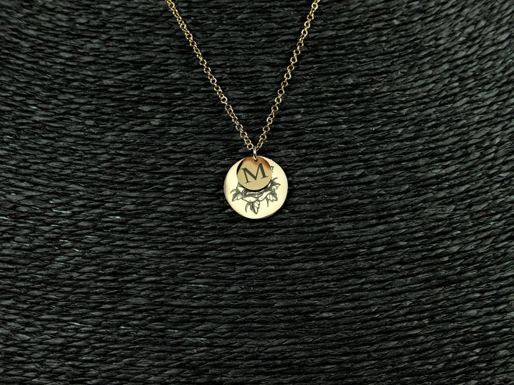 Birth Flower Initial Necklace