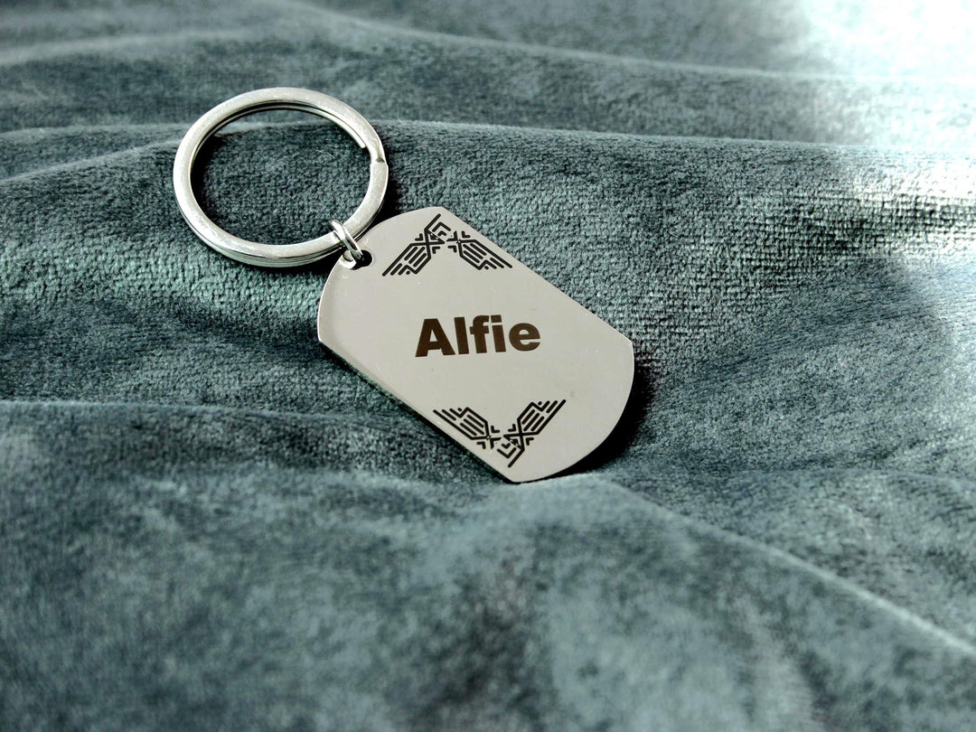 Personalised Dog Tag Keychain
