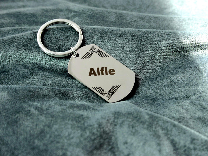 Personalised Dog Tag Keychain