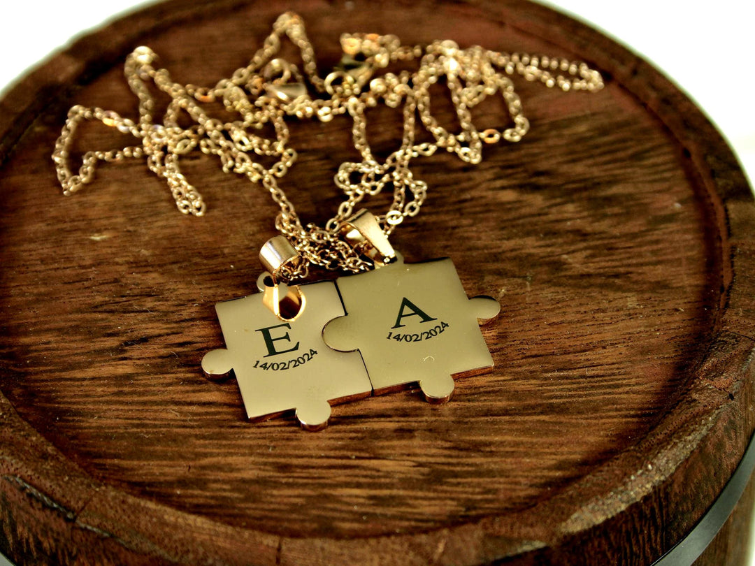 Couples Puzzle Piece Necklace