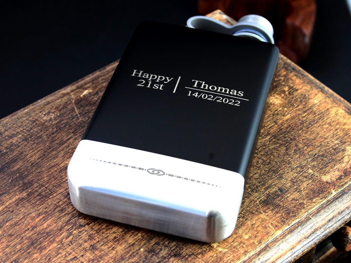 Rectangle Whiskey Flask: Engraved