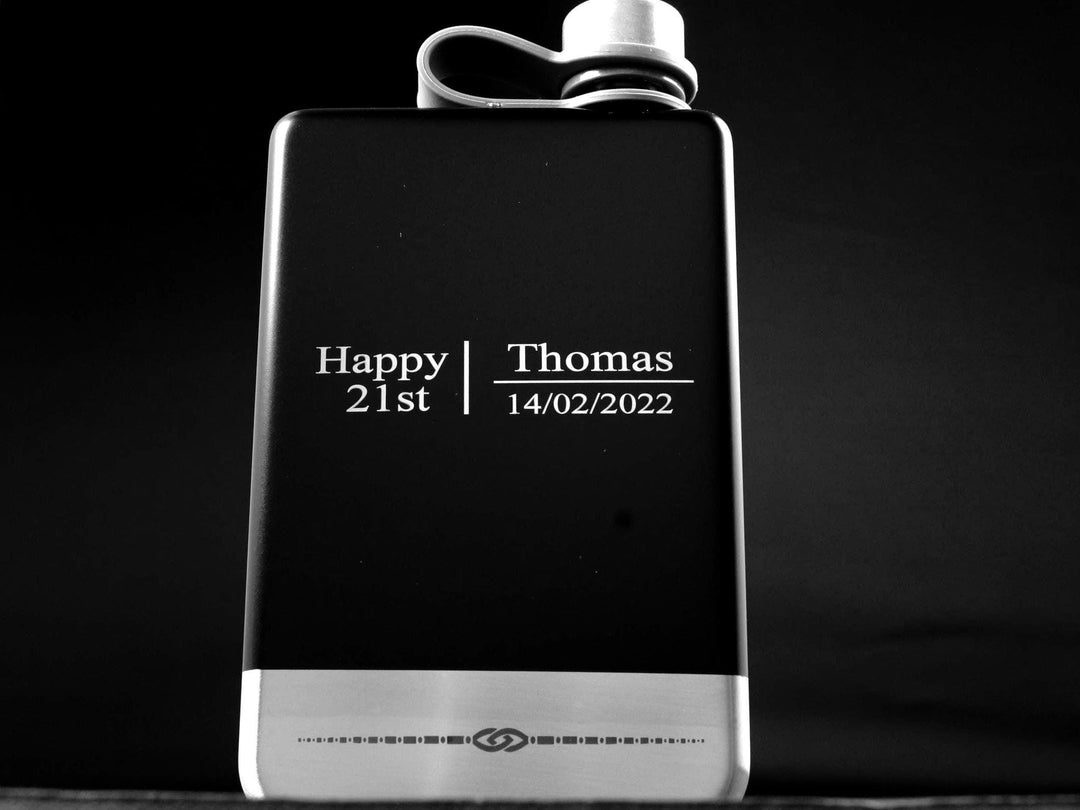 Rectangle Whiskey Flask: Engraved