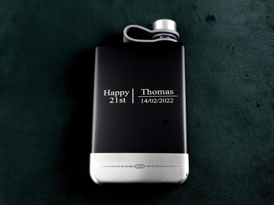 Engraved Stainless Steel Whiskey Flask: Personalized Groomsmen Gift