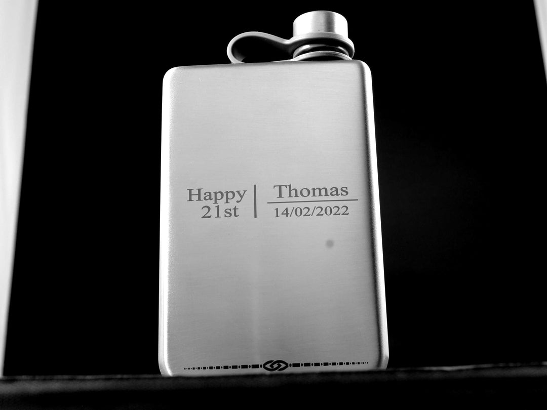 Engraved Stainless Steel Whiskey Flask: Personalized Groomsmen Gift