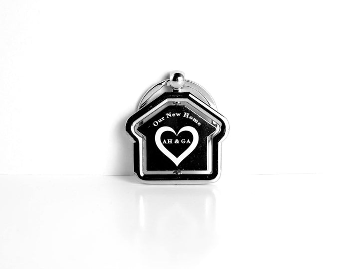 Personalised Couples Keychain, Rotating House