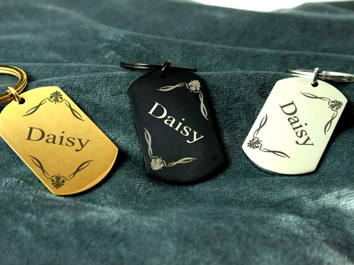 Personalised Dog Tag Keychain