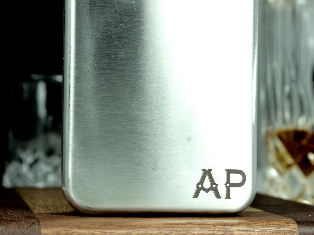 Whiskey Flask: Engraved Initials