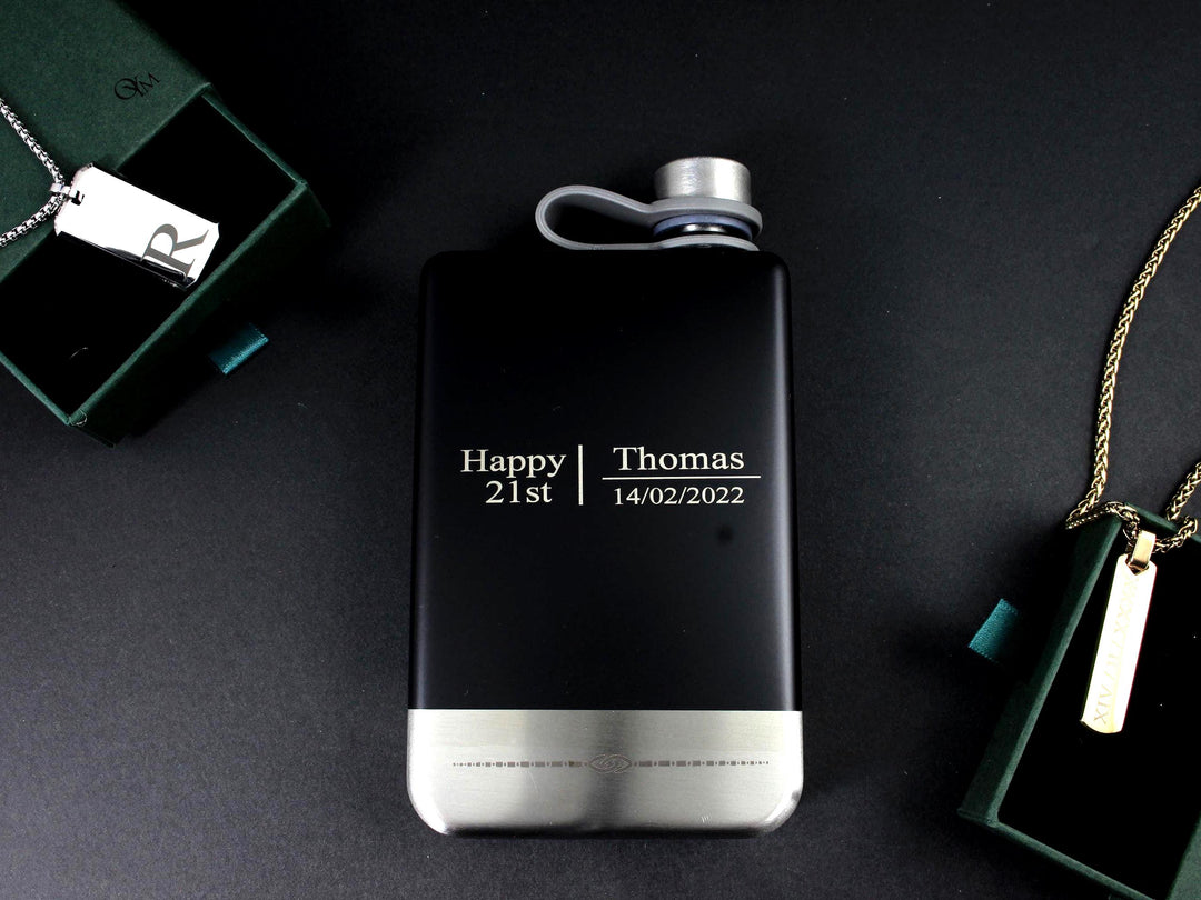 Rectangle Whiskey Flask: Engraved