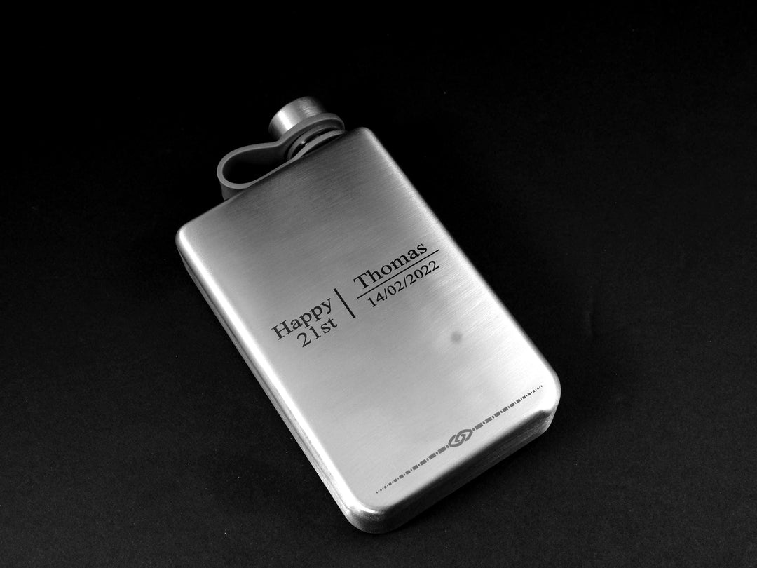 Engraved Stainless Steel Whiskey Flask: Personalized Groomsmen Gift