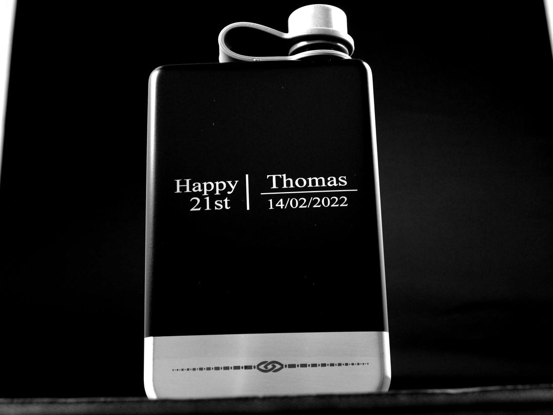 Engraved Stainless Steel Whiskey Flask: Personalized Groomsmen Gift